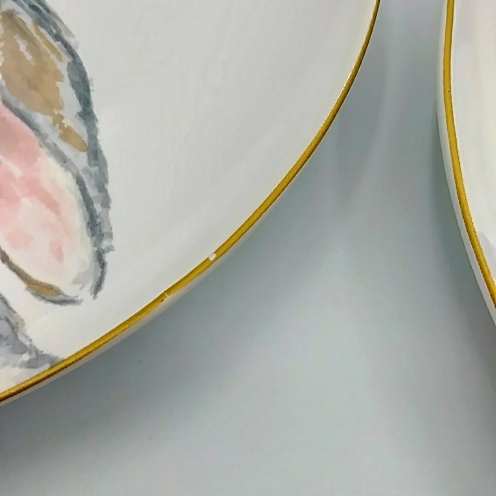 Pier 1 Pair Of “Elegant Gray Bunnies” Plates. 8